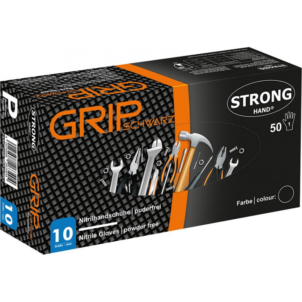 Einweghandschuh Grip, Nitril ungepudert,orange,Gr.11, Box,50, Stück=