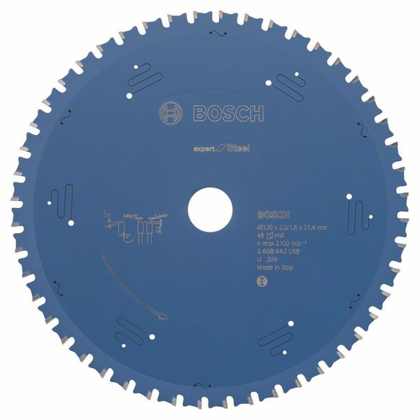 Bosch Kreissägeblatt Expert for Steel, 230 x 25,4 x 2,0 mm, 48