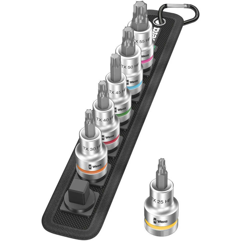 Schraubendreher-Einsatz-Garnitur 1/2", Zyklop, für TORX-Schrauben, Nr. Belt C 3 HF Schraubendrehereinsatz Satz- mit Haltefunktion T25-55 6-teili
