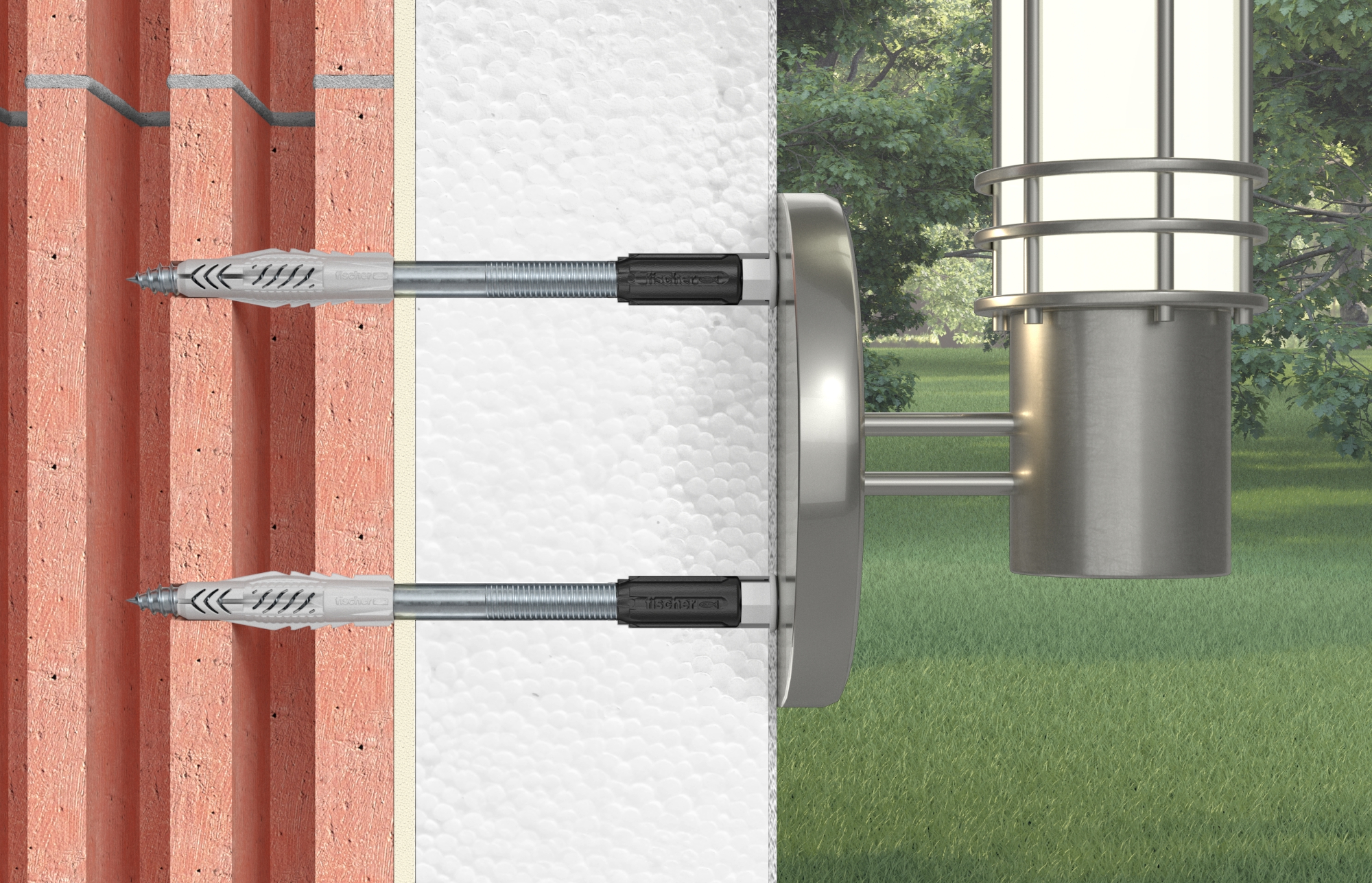 Fischer TherMax 10/180 M8. Die thermisch getrennte Abstandsmontage in Wärmedämmverbundsystemen (WDVS)