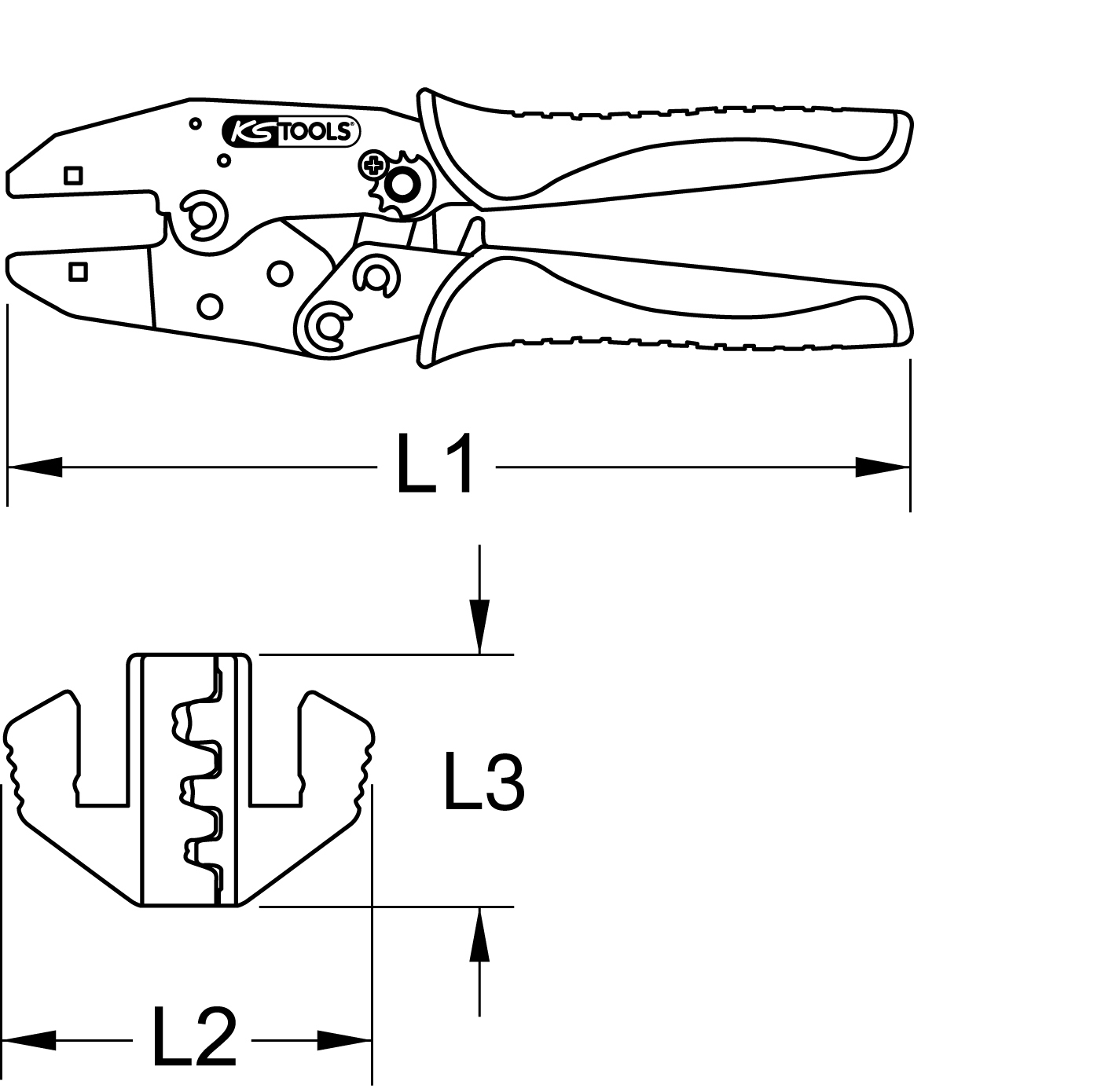 KSTOOLS Crimpzange für DEUTSCH DTP, Ø 2,5/4,0 mm²