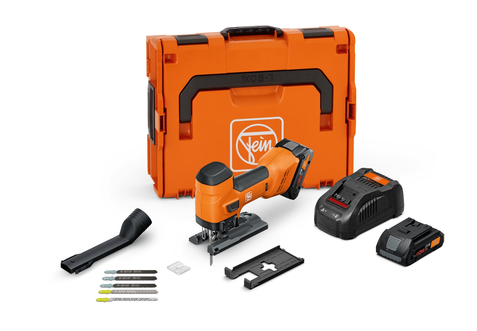 FEIN Akku-Stichsäge für Metall und Holz 26 mm Hub F-IRON Jig 26 AS Set 2 x 4 Ah 71360562000