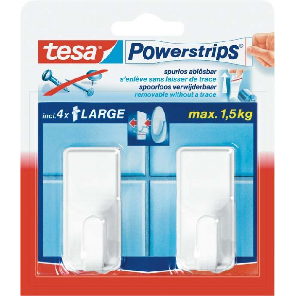 tesa Powerstrips System-Haken, Large Haken Classic weiss
