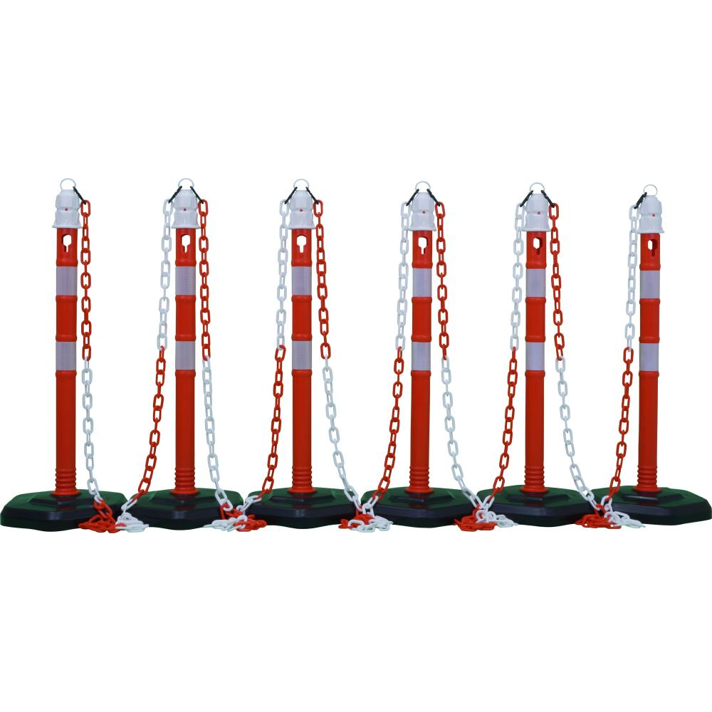 Kettenpfostenset Kettenpfosten - Set, r/w 6 Pfosten + 5x3m Kette