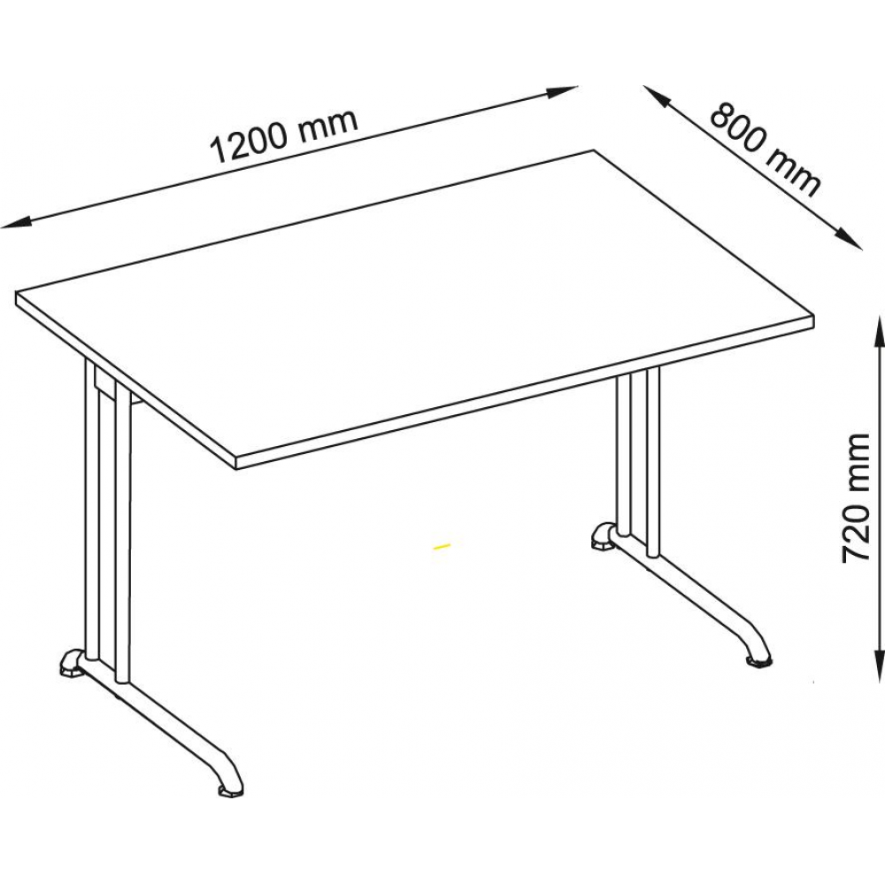 Schreibtisch, Serie B lichtgrau 1200x800 mm