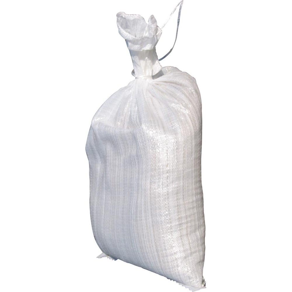 Sandsack, weiß PP-Gewebe 400x600mm m Bindeband