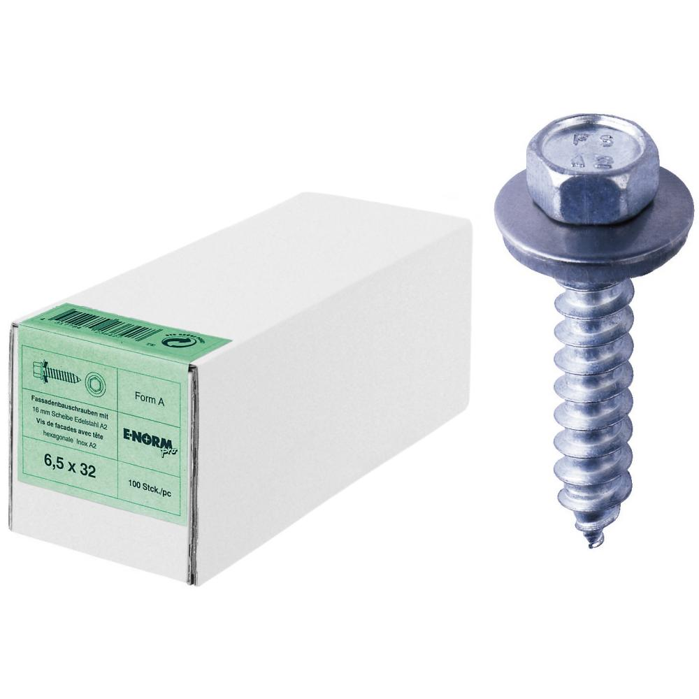 Fassadenschraube 6,5x19 EN Norm S16 Edelstahl A2 HP E-NORMpro