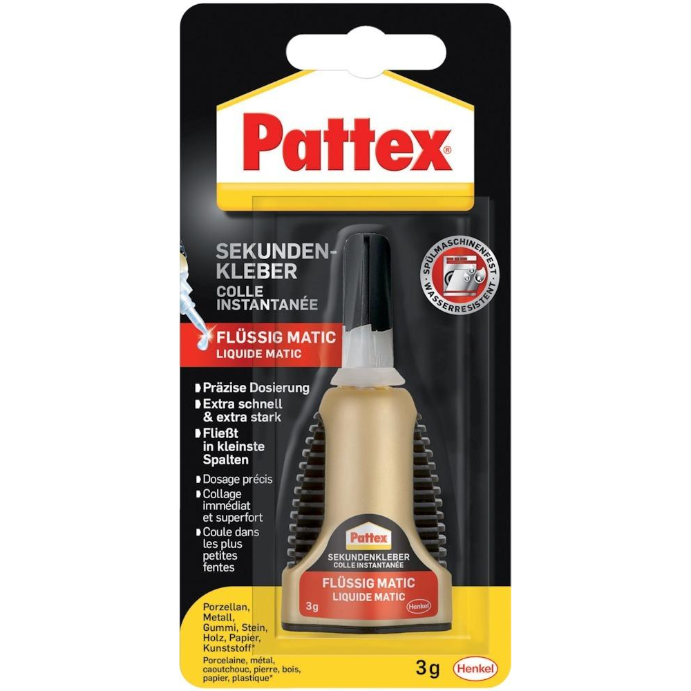 Pattex Sekundenkleber Matic flüssig 3g