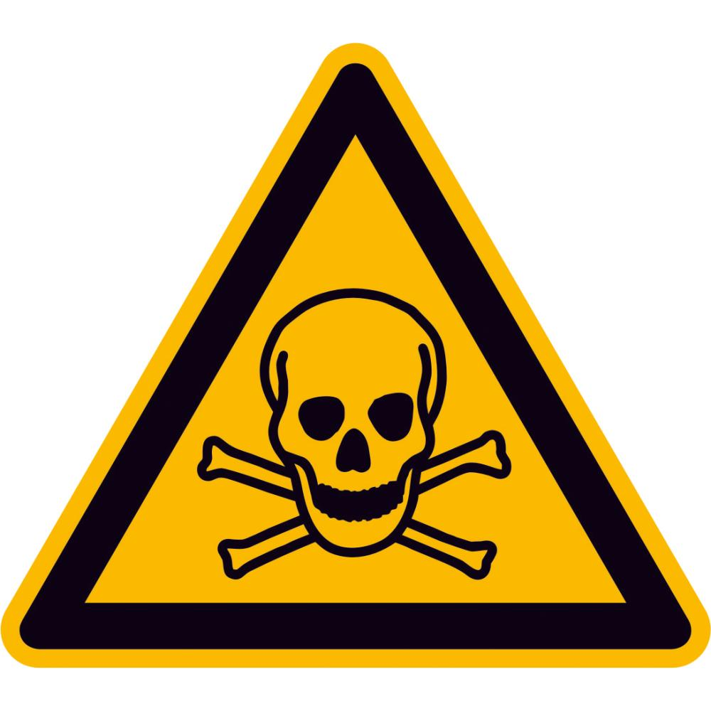Warnschild, Warnung vor giftigen Stoffen Folie SL 100 mm