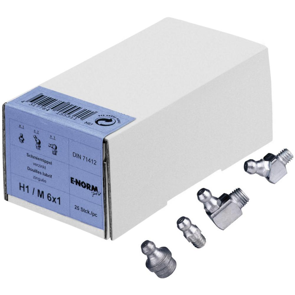 Kegel-Schmiernippel M8x1 DIN 71412 5.8 galZn B H2 HP E-NORMpro