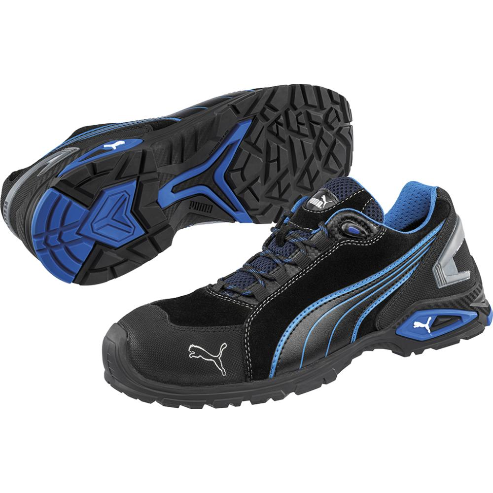 Sicherheitshalbschuh Rio Black Low 642750, S3 SRC Halbschuh schwarz/blau Gr 45. Puma