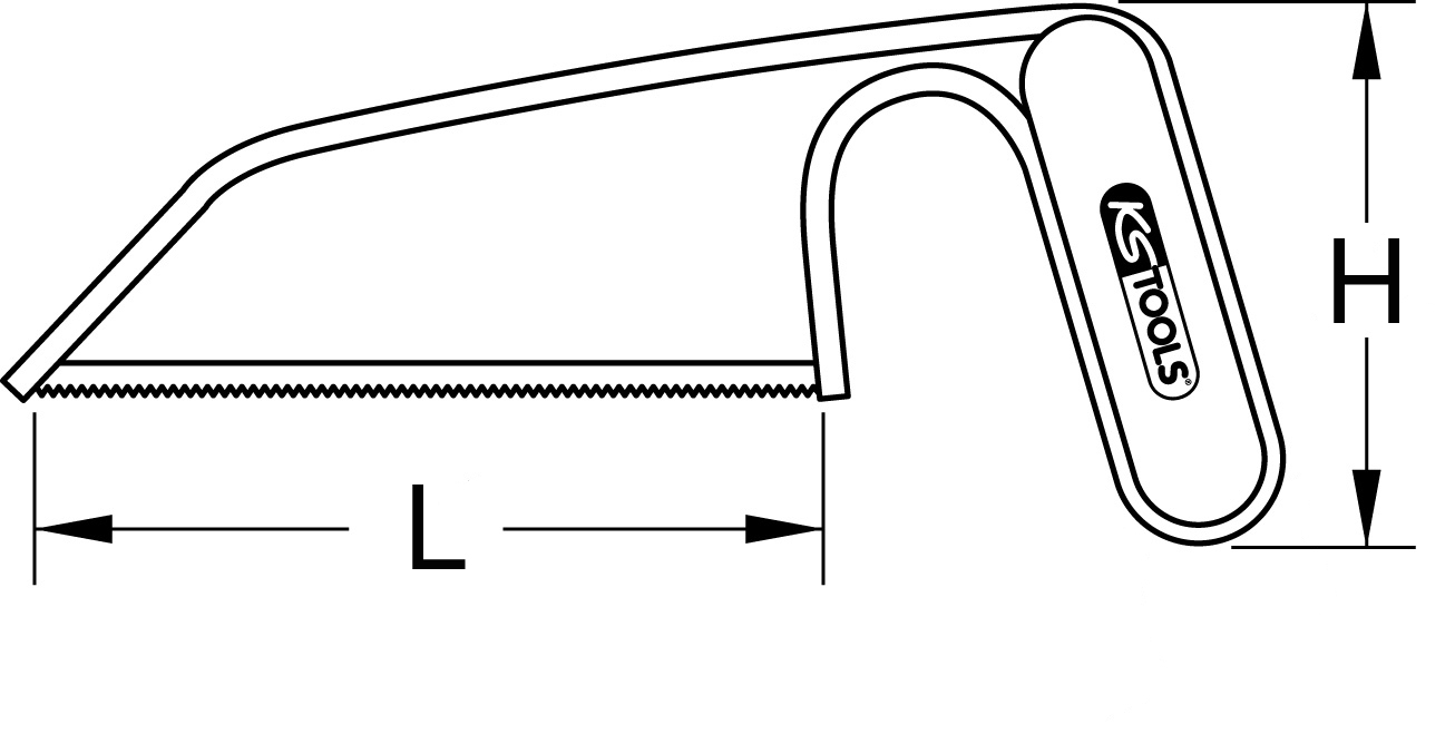 KSTOOLS Kleinhandsägebogen schwarz, 150mm