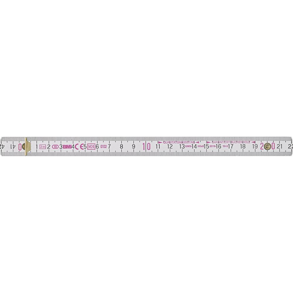 Holz-Gliedermaßstab Gliedermaßstab Buche 2mx16mm weiß FORTIS