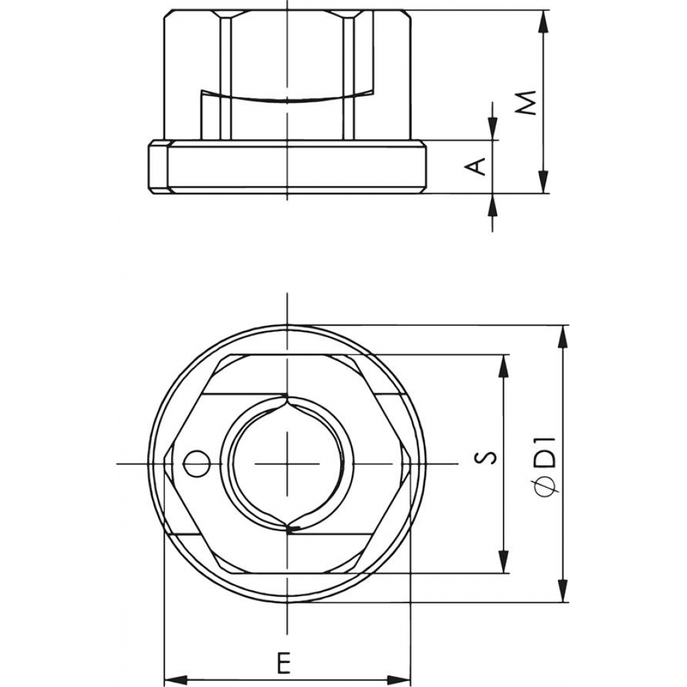 TWINNUT-Mutter mit Bund 6333S-M24 AMF