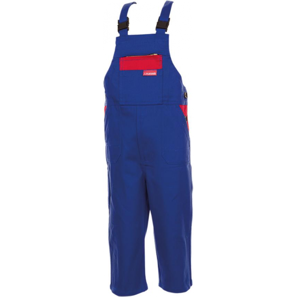Kinder-Latzhose Kinderlatzhose,100%BW,294g/qm,158/164,korn/rot