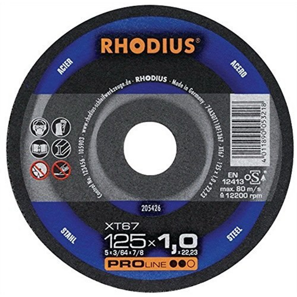 Trennscheibe XT67 für Stahl 115 x 1,5mm Rhodius