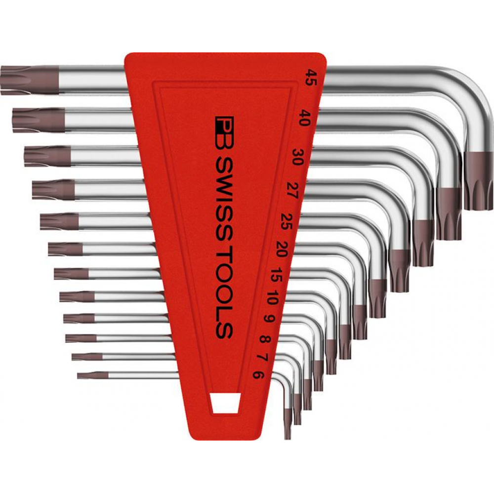 Winkelschraubendreher-Satz für TORX-Schrauben, Nr. PB 410 Winkelschraubendreher- Satz im Kunststoffhalter 12-teilig T6-T45 Swiss Tools