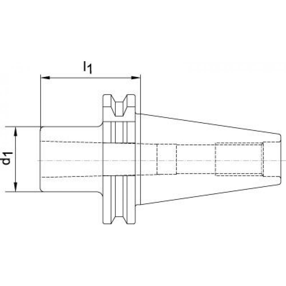 Zwischenhülse für MK-Schaft, mit Anzuggewinde Einsatzhülse DIN69871A Form A SK40/MK2 FORTIS