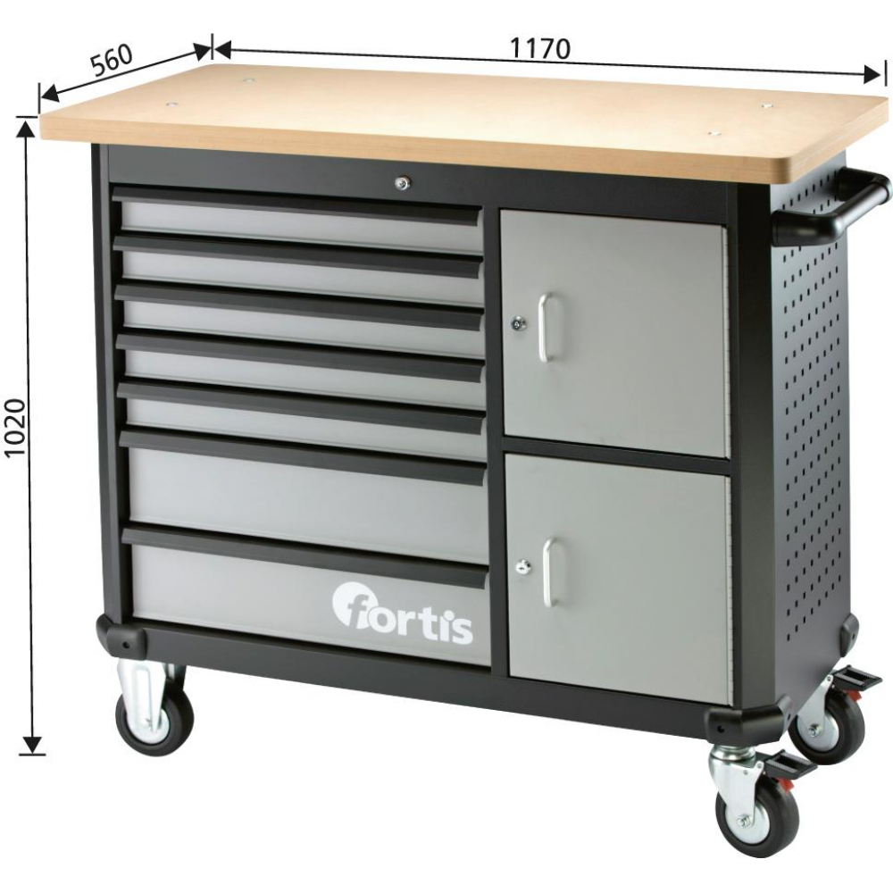 Werkstattwagen Rollwerkbank 1170x560x1060mm FORTIS