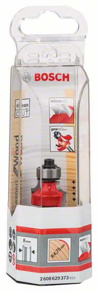 Bosch Abrundfräser Expert for Wood, 8 mm, D 22,2 mm, R1 4,75 mm, L 13,2 mm, G 55 mm