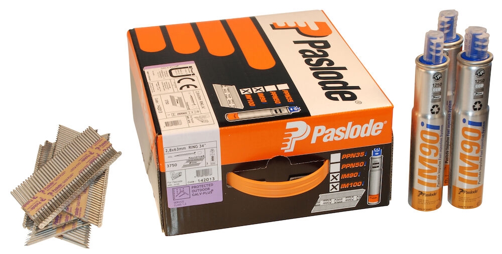 Pack IM90 3,1X90 RS Uni Galv+, Beschichtet für eine verbesserte Eintreibung