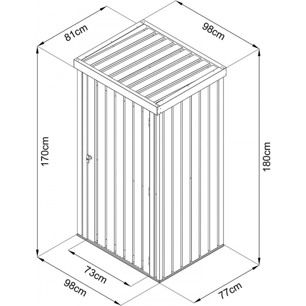 Geräteschrank mit Flachdach Größe 1 Geräteschrankmit + Zubehör98 x 81 180 cm Beschaffungsartikel