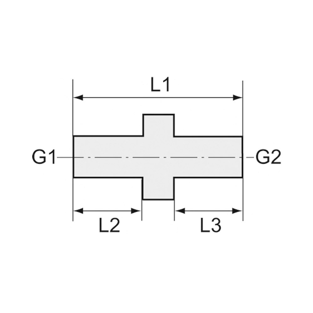 Doppelgewindenippel, zylindrisch Doppelnippel, Messing AG G 1" x 1.1/2", SW 55mm RIEGLER