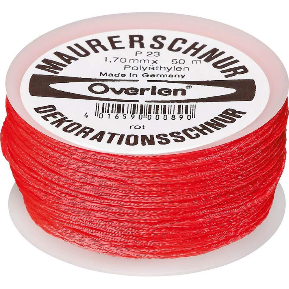 Maurerschnur, Polyethylen PE 1 7mm,50m rot Overmann