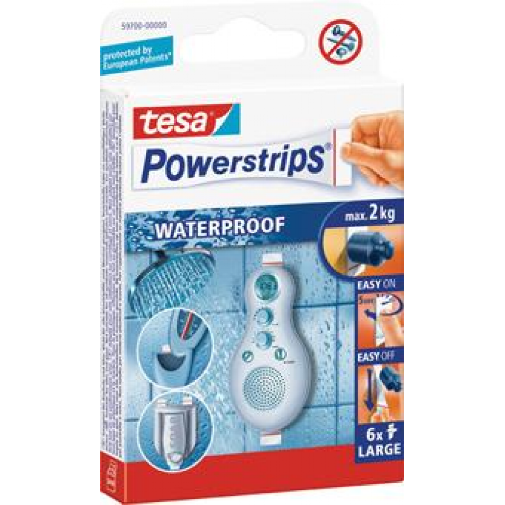 tesa Powerstrips Waterproof Large 6 Stück