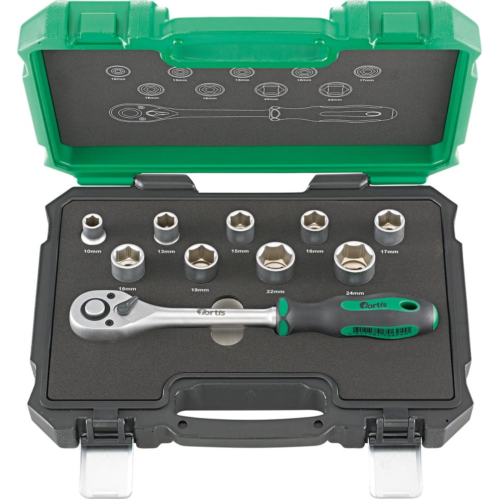 Steckschlüssel-Garnitur 1/2" - 10t FORTIS
