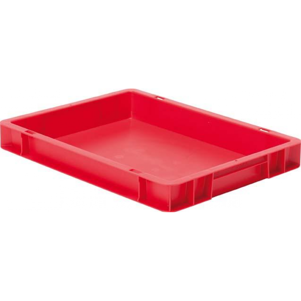 Transportkasten TK 400/50-0, Wände und Boden geschlossen Transport-Stapelkasten B400x T300x H50 mm rot, ohne Griffloch