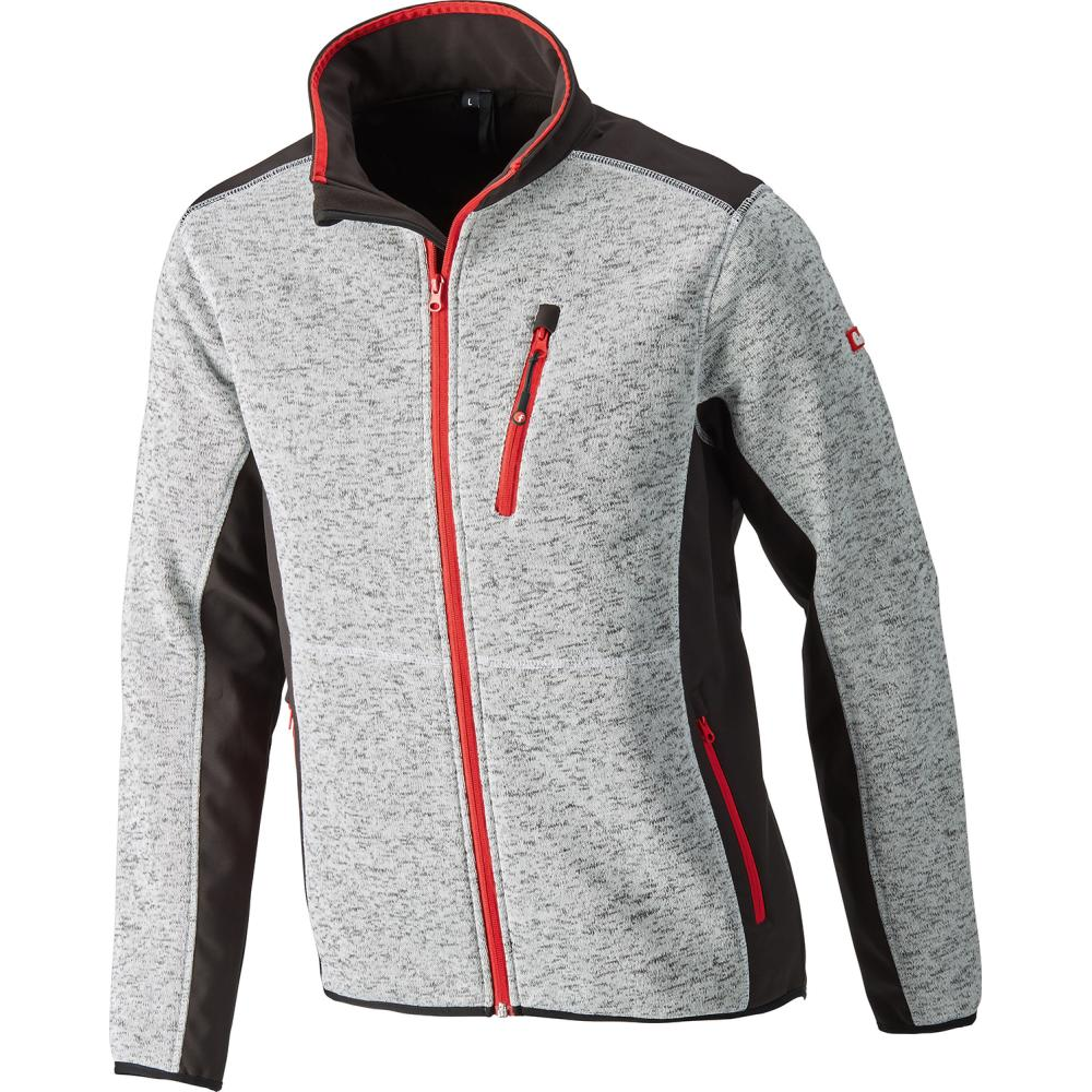Strickjacke Gr.2XL hellgrau-rot FORTIS Softshelloftshell,Gr.2XL,hellgrau-rot,FORTIS