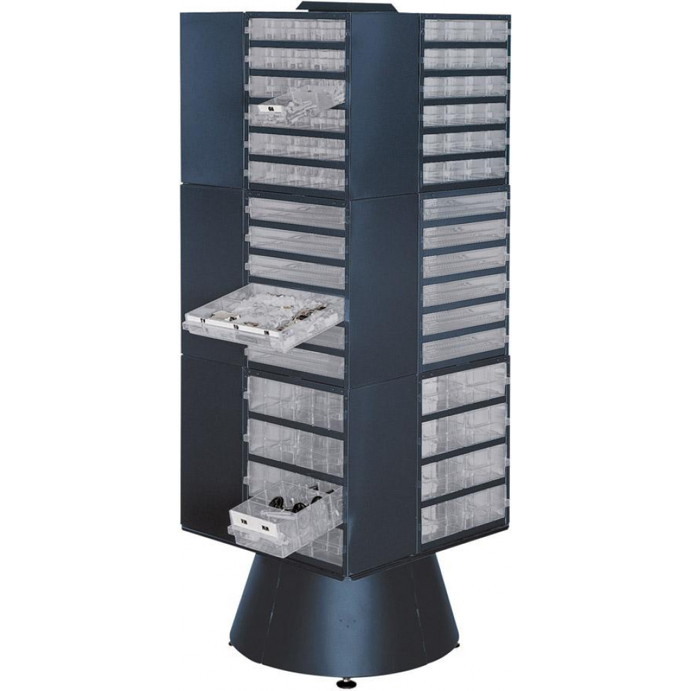 Drehturm DC 250 leer, blau H1600x D880 mm für Magazine T255