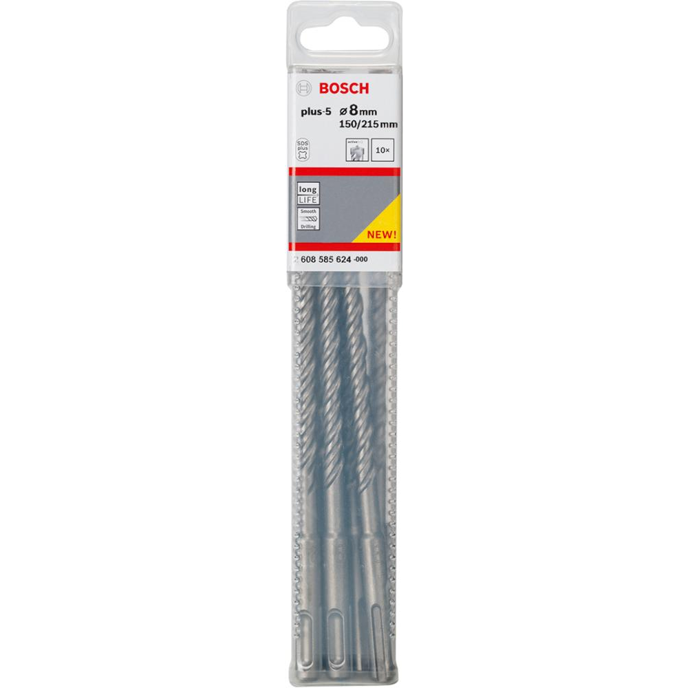 SDS-plus-Hammerbohrer plus-5, 10er-Großpack Hammerbohrer 8x150x215mm Bosch VE  10 Stück SDS