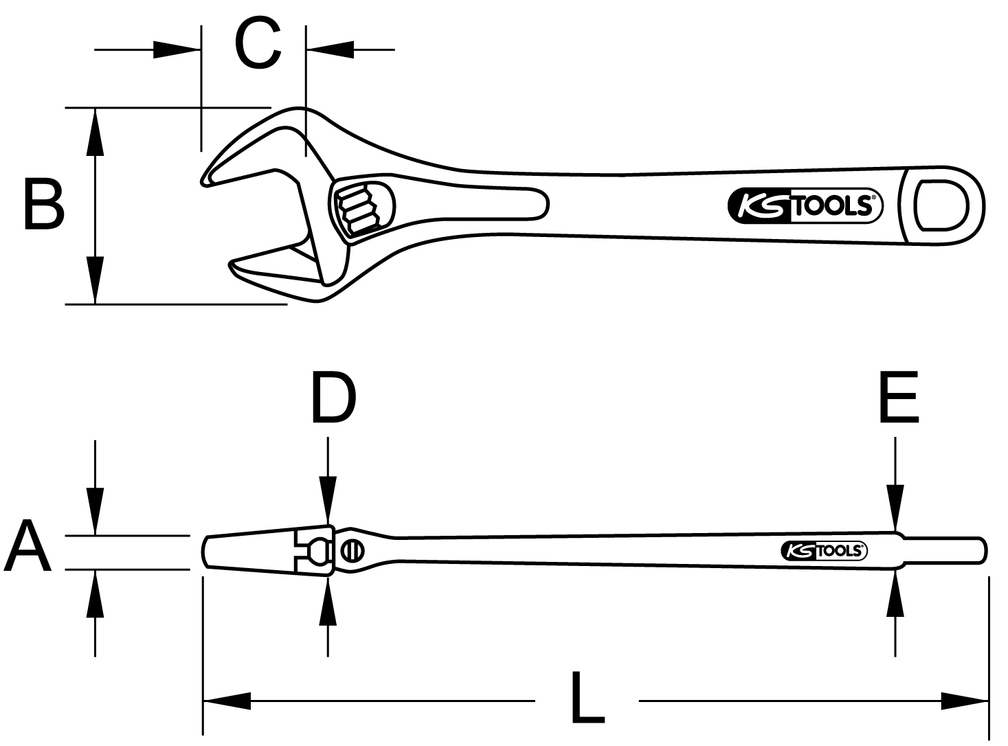 KSTOOLS Rollgabelschlüssel, verstellbar, 13mm