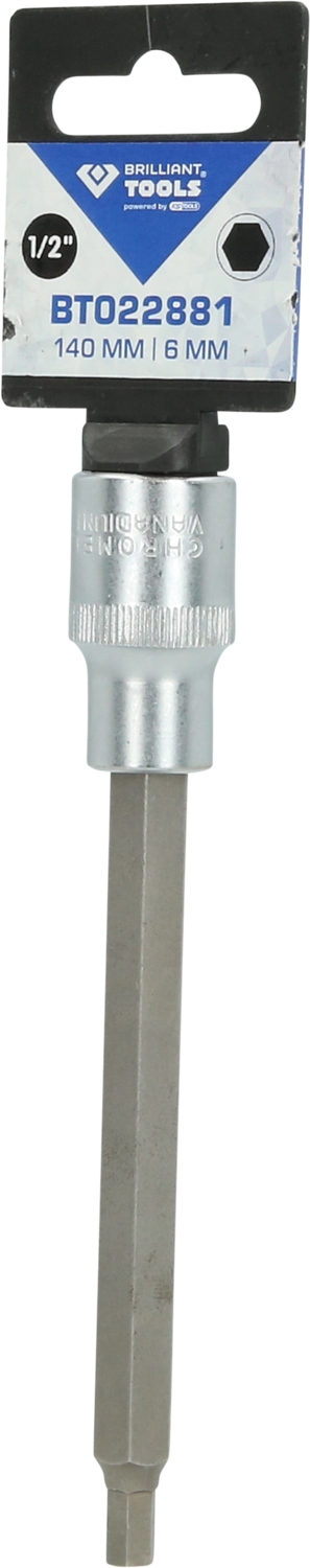 Brilliant Tools  1/2" Innensechskant Bit-Stecknuss, 140 mm lang, 6 mm