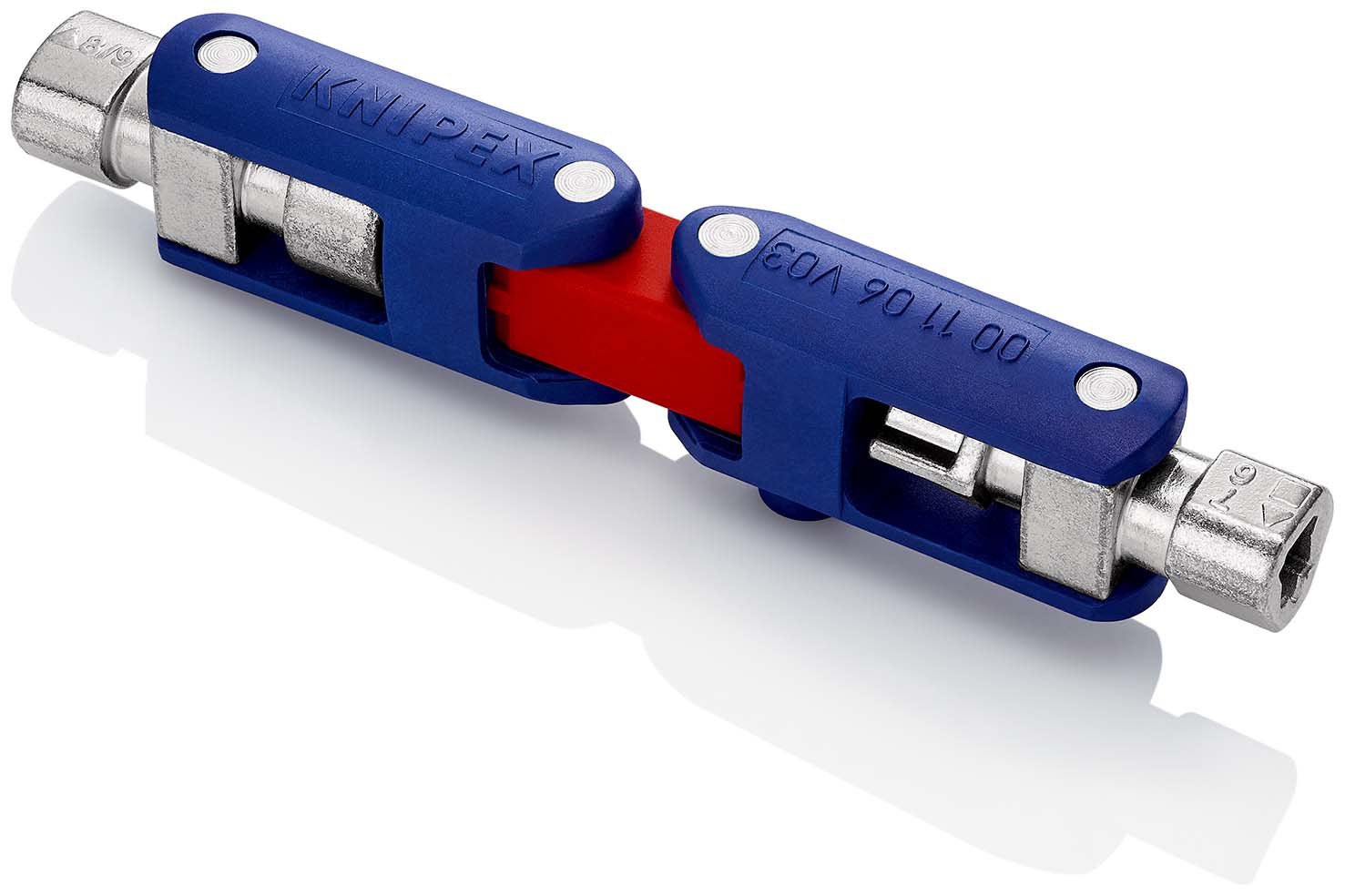 KNIPEX 00 11 06 V03 Schaltschrankschlüssel „DoubleJoint“  62 mm (SB-Karte/Blister)