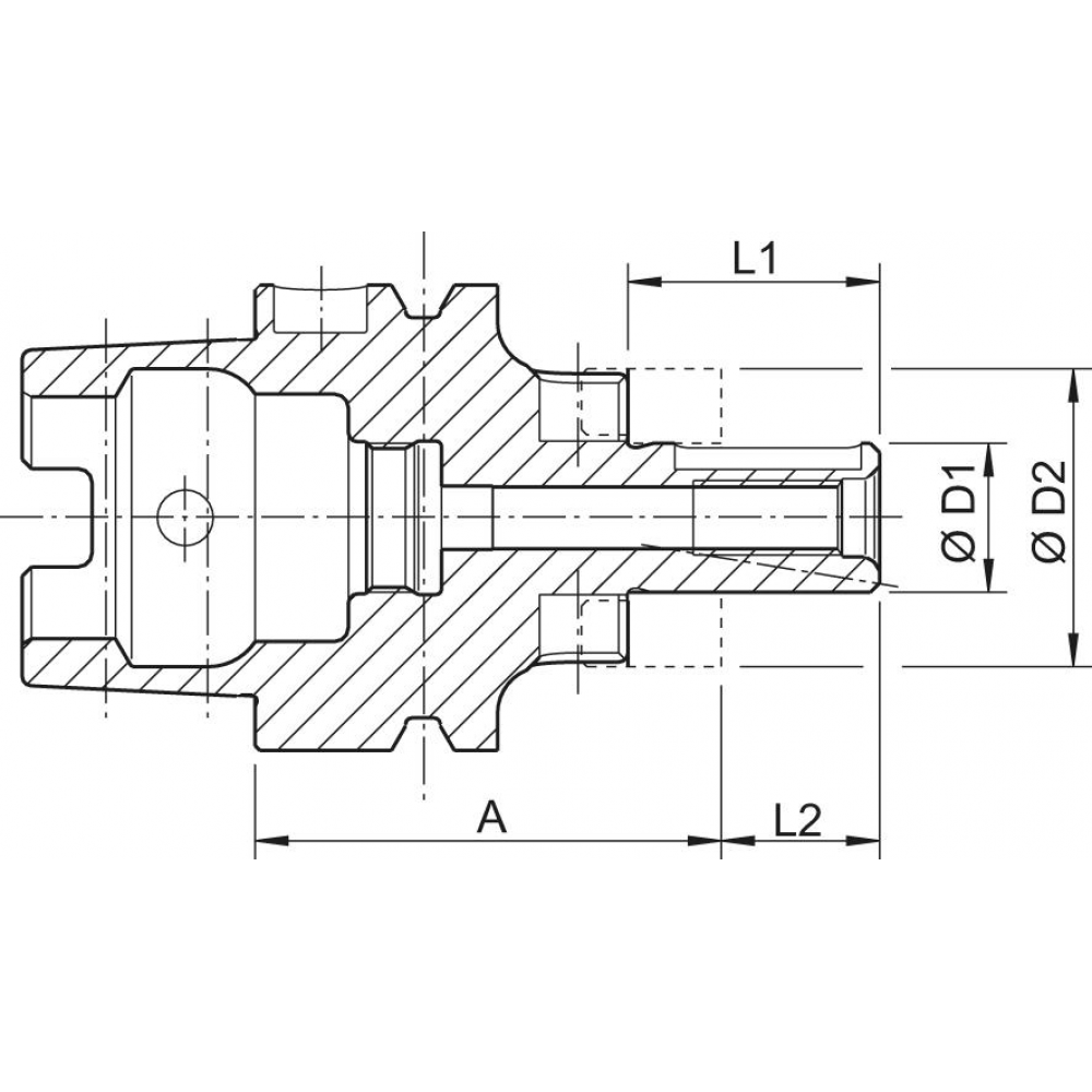 Kombi-Aufsteckfräsdorn Kombi-Aufsteckfräserdorn DIN69893A HSK-A63 22x100mm FORTIS