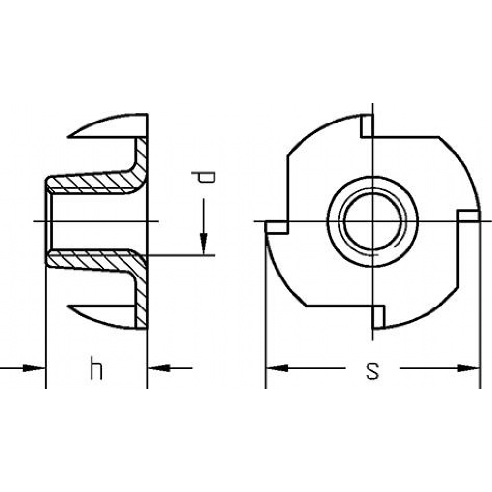 Einschlagmutter M12 x 14 x 27 verzinkt