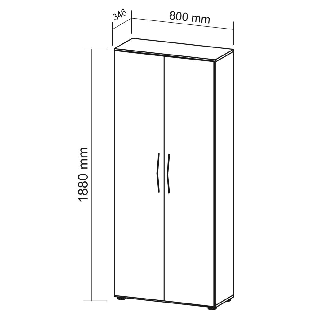 Aktenschrank, 5 Ordnerhöhen Schrank OH B 800 mm lichtgrau