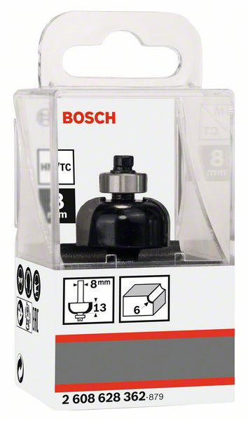 Bosch Hohlkehlenfräser, 8 mm, R1 6 mm, D 24,7 mm, L 13 mm, G 53 mm