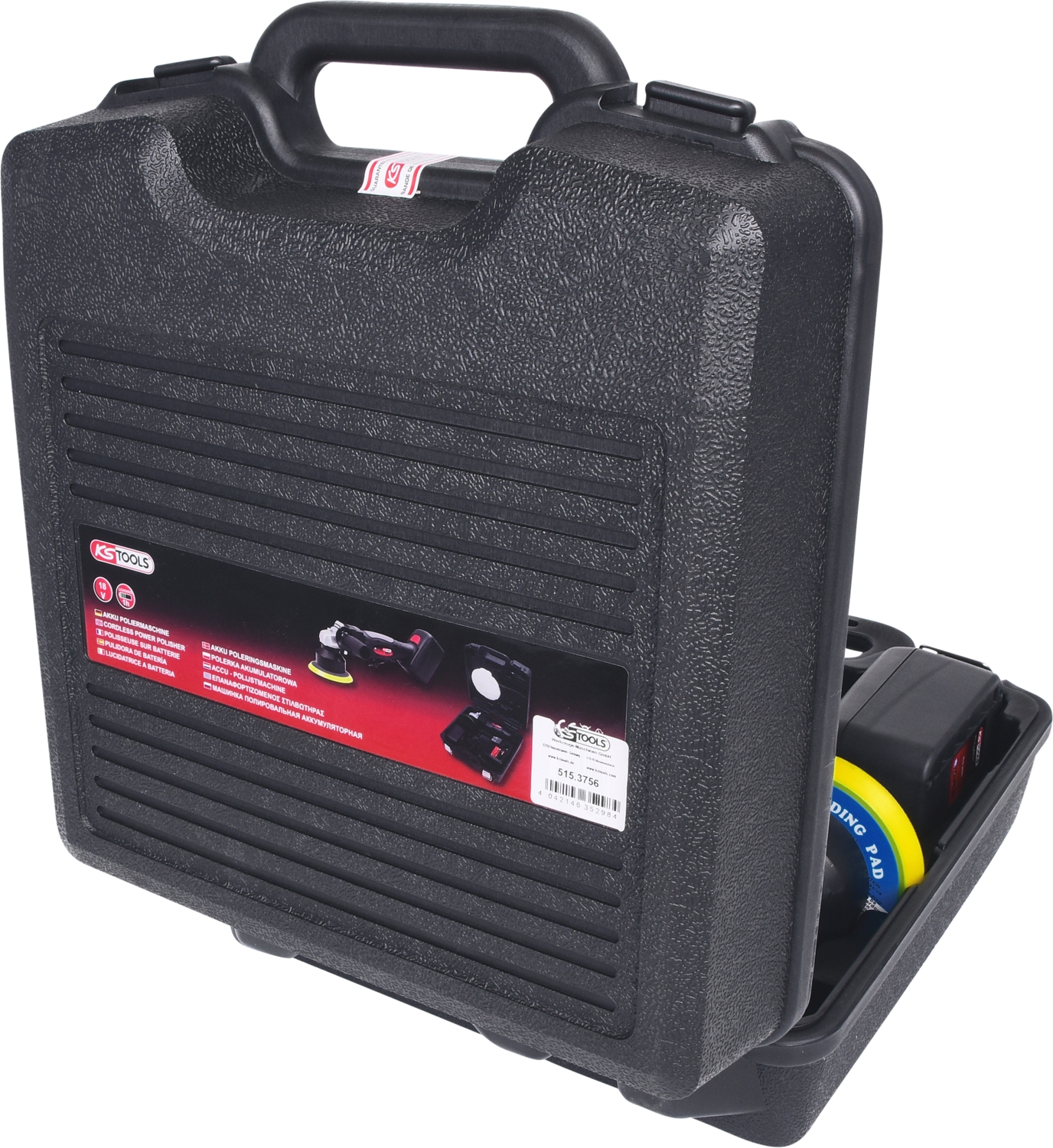 KSTOOLS Akku-Poliermaschine, 2.300 U/min 18V, mit 2 Akkus und 1 Ladegerät