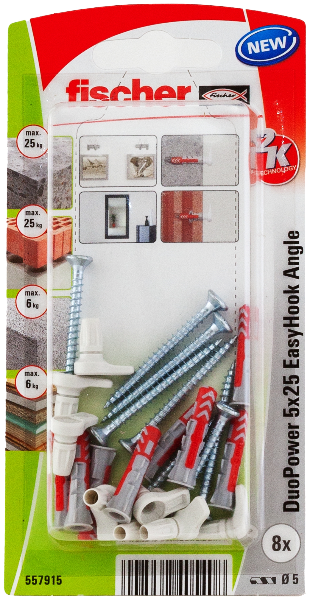 Fischer EasyHook Angle DuoPower 5x25 K. Mach die Schraube zum Winkelhaken