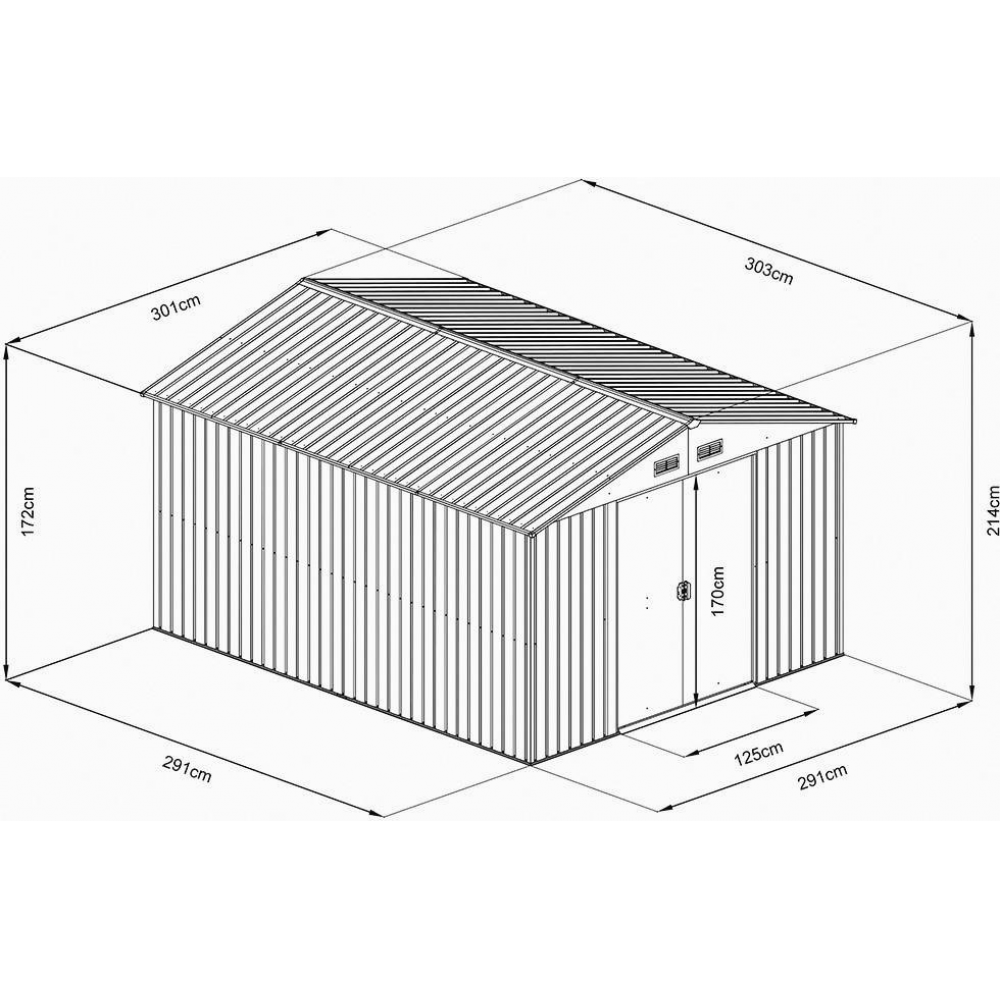 Gartengerätehaus mit Satteldach Satteldach301 x 303 214 cm Beschaffungsartikel