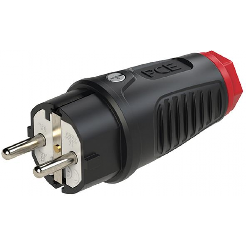 Schutzkontakt-Stecker, Gummi / Vollgummi Schutzkontaktstecker IP54 16A 250V AC 3p (2P+E)