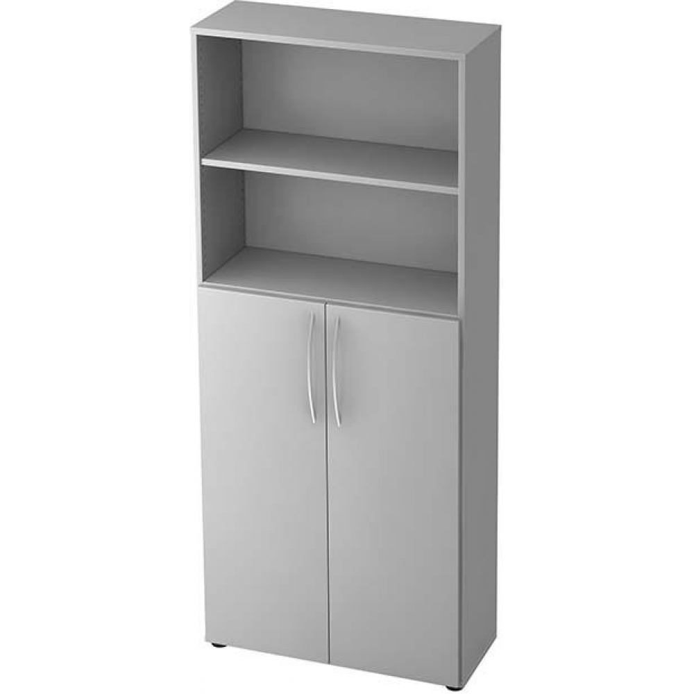 Schrank, Türen unten, 5 Ordnerhöhen OH Tür lichtgrau