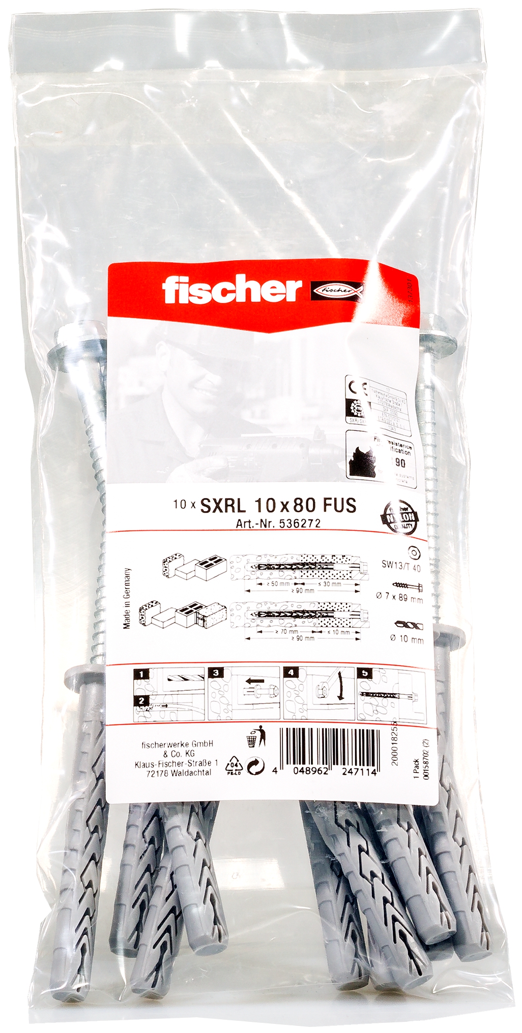 Fischer SXRL 10 x 80 FUS B NV. Der Vielseitige mit multipler Verankerungstiefe