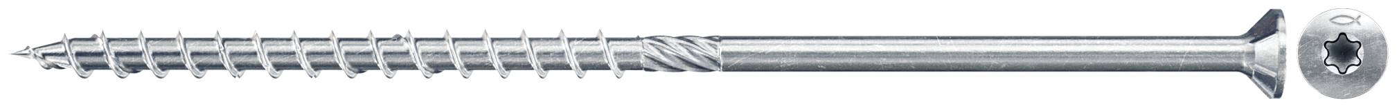 Fischer FPF-ST 10,0 x 400 ZPP 50. Die kraftvollen Holzbauschrauben mit Senkkopf, Antrieb Innenstern TX und Teilgewinde
