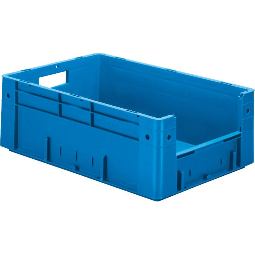 Schwerlast-Sichtlagerkasten VTK 600/210-4 Sichtlagerkasten blau B400x T600x H210 mm Auflast 600kg, VE 2 mit Griffloch