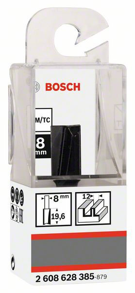 Bosch Nutfräser, 8 mm, D1 12 mm, L 19,6 mm, G 51 mm. Für Handfräsen